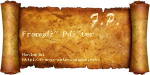 Franyó Péter névjegykártya